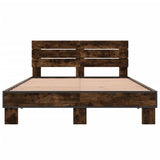 Bed Frame without Mattress Smoked Oak 140x190 cm 3280169
