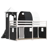 Bunk Bed without Mattress with Slide White and Black 90x190 cm Single 3284182