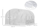 Walk-in Polytunnel Greenhouse Green House with Roll-up Sidewalls, UV-resistant PE Cover, 3 x 2 x 2m, T3398P317759