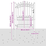 Fence Gate EMMEN with Spikes Steel 104x134.5 cm Black 146391