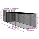 Chicken Cage with Run Anthracite 165x659x181 cm Galvanised Steel 3189110