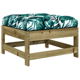 Garden Footstool with Cushion Impregnated Wood Pine 825561