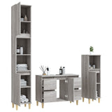 3 Piece Bathroom Furniture Set Grey Sonoma Engineered Wood 3185603
