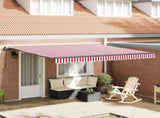 Retractable Awning Red and White 400 x 300 cm 3330547