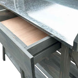 Potting Bench with Shelves Grey Solid Wood Fir 368433