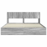 Bed Frame with Storage and Headboard Grey Sonoma 200 x 200 cm 3414280