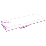 Bathroom Countertop 100x40x cm Untreated Solid Wood 3156033