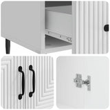 Sideboard High Gloss White 66 x 34.5 x 95 cm Engineered Wood 894899