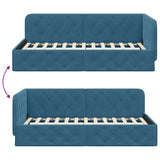 Corner Bed Frame with Headboard Blue 90 x 200 cm Velvet 42016532