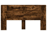 Headboard Cabinet with LED Smoked Oak 140 x 16.5 x 103.5 cm 8006564