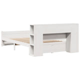 Bookcase Bed without Mattress White 150x200cm King Size Solid Wood Pine 3322440