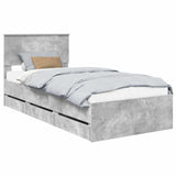 Bed Frame with Drawer Concrete Grey 90 x 190 cm Engineer Wood 3410752