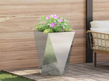 Planter Silver 40 x 40 x 75 cm Galvanised Steel 883790