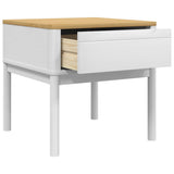 Lamp Table FLORO White 55x55x54 cm Solid Wood Pine 374027