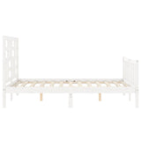 Bed Frame without Mattress White Small Double Solid Wood Pine 3193047