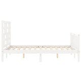 Bed Frame without Mattress White 140x190 cm Solid Wood Pine 3193057