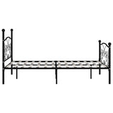 Bed Frame without Mattress with Slatted Base Black Metal 160x200 cm 284458