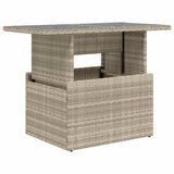 Garden Table with Glass Top Light Grey 100x55x73 cm Poly Rattan 366183
