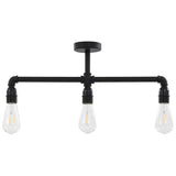 281628 Ceiling Lamp Black 3 x E27 Bulbs