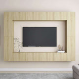 8 Piece TV Cabinet Set Sonoma Oak Engineered Wood 3078985