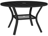 90 cm Garden Dining Table 4-5 cm Parasol Hole, Round Outdoor Dining Table, Steel Garden Table T3398P328065