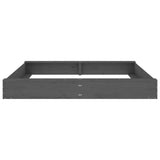 Sandbox with Seats Grey Square Solid Wood Pine 825039