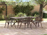 Garden Dining Set 7 pcs Bronze Aluminium 3334680
