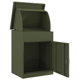 Parcel Drop Box with Door Olive green 47.5 x 38 x 59 cm Steel 874943