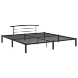 284661 Bed Frame without Mattress Black Metal 180x200 cm Super King