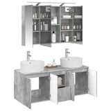 Bathroom Cabinet Set 4 pcs Concrete Grey Engineered Wood 3406458
