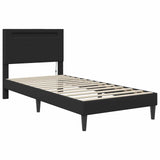 Bed Frame with LED Strip Lights Black 90 x 190 cm Faux Leather 3415283