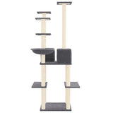 Cat Tree with Sisal Scratching Posts Dark Grey 167 cm 171611