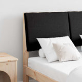Upholstered Headboard Black 120 cm Solid Pine Wood 879296