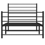 Metal Bed Frame without Mattress with Footboard Black 100x190cm 352331