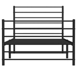 Metal Bed Frame without Mattress with Footboard Black 100x190cm 352331