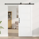 Sliding Door White and Black 86 x 198.5 cm Solid Pine Wood 3333343