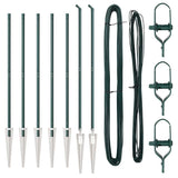 Fence Post 7 pcs Green Steel 42004244