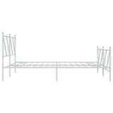 Metal Bed Frame without Mattress with Footboard White 150x200cm 376571