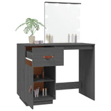 Dressing Table with LED Grey 95x50x133.5 cm Solid Wood Pine 820094