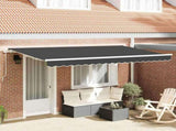 Retractable Awning Anthracite 400 x 200 cm Fabric 3329795