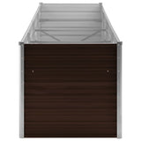 Garden Raised Bed Brown 320x80x77 cm Galvanised Steel 45715