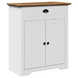 4 Piece Bathroom Furniture Set BODO White and Brown Solid Wood Pine 3307651
