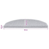 Self-adhesive Stair Mats 15 pcs Light Grey 80 x 24.5 x 3.5 cm 42038638