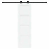 Sliding Door White and Black 61 x 198.5 cm Solid Pine Wood 3333353