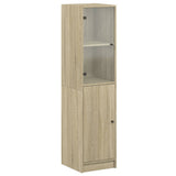 Highboard with Glass Door Sonoma Oak 35x37x142 cm 836443