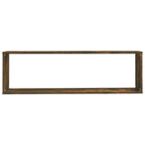 Wall Cube Shelves 4 pcs Smoked Oak 100x15x30 cm Engineered Wood 815907