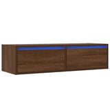TV Cabinet with LED Lights Brown Oak 100X35.5x25 cm 860244