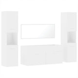4 Piece Bathroom Furniture Set White Engineered Wood 3308536