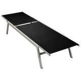 Sun Lounger Steel and Textilene Black 48011