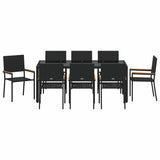 Garden Dining Set 9 pcs Black Poly Rattan 3365399